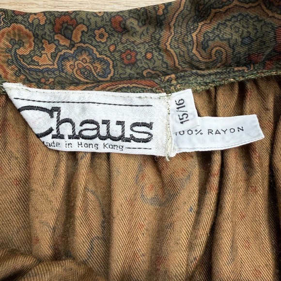Vintage Brown Paisley Midi Skirt Dark Academia A Line Chaus Old Money Twee - Picture 9 of 11